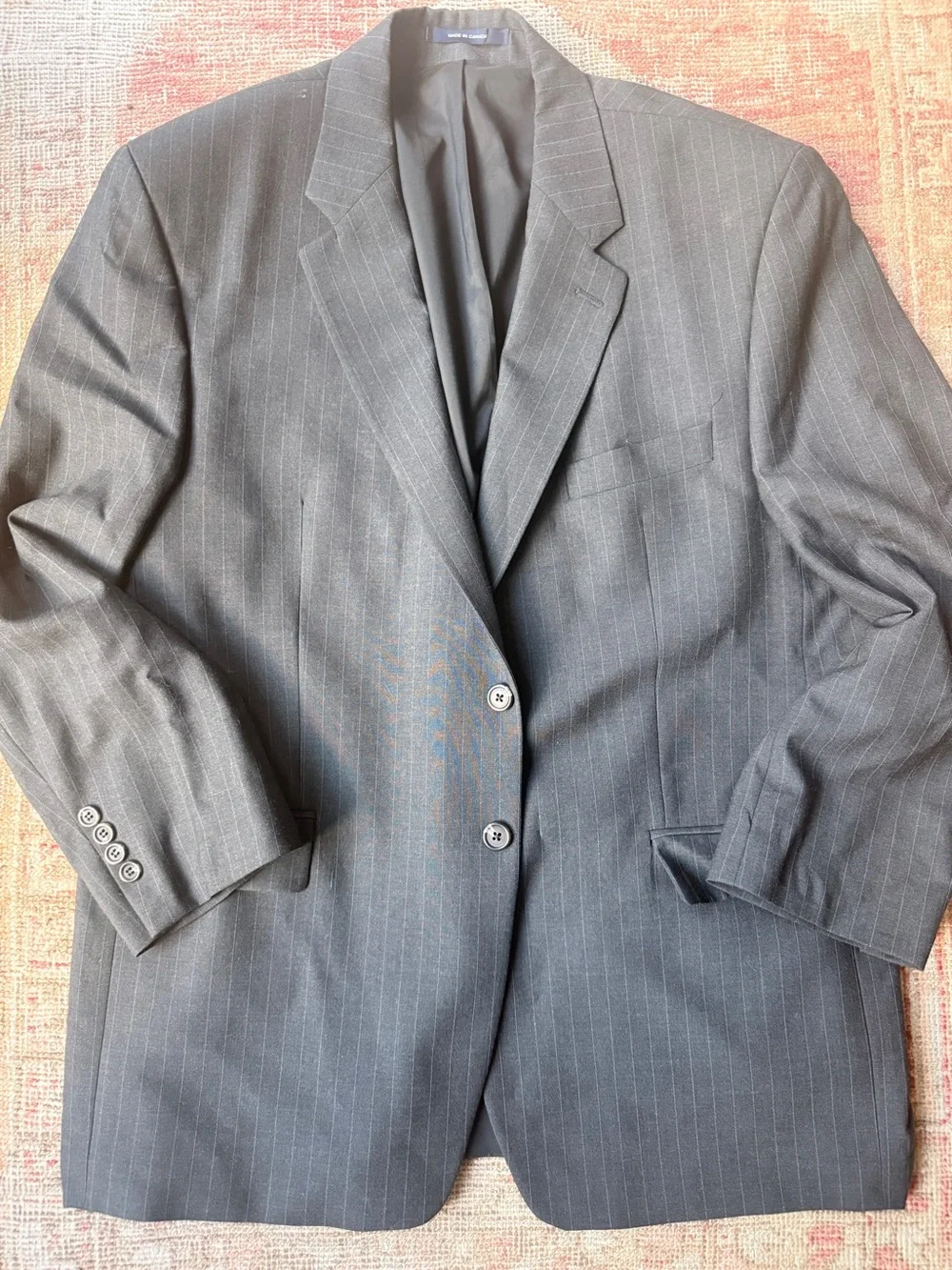 Ralph Lauren Charcoal Pinstripe Two-Button Blazer